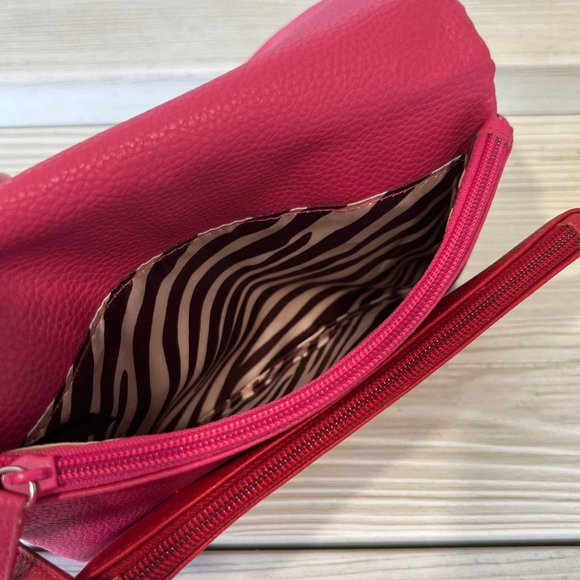 Dana Buchman Pink and Red Front Flap Crossbody Bag - Picture 4 of 5